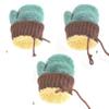 TINAYAUE Knitted Wool Gloves Winter Warm Fluffy Full Finger Mittens Cute Cartoon Gloves Thicken Velvet Hanging Neck Mittens 0-3 Y view 2