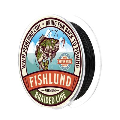 FISHLUND Braided Fishing Line, Featured Colorfast Fishing Line Braid, Black, 40 LB 547 Yards (500M) - 4 Strands
