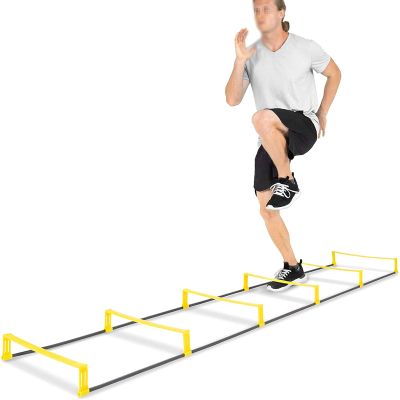 Agility Ladder Dual-Purpose Fixed Agility Ladder, Speed Agility Training Set, for Kids Adults Football Speed Training, Easy to Carry(Size:5M)