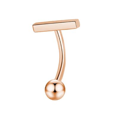 COLORFUL BLING 14g Surgical Stainless Steel Bar Belly Button Rings Set Navel Barbell Ball Studs Body Piercing Jewelry-Rose Gold