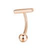 COLORFUL BLING 14g Surgical Stainless Steel Bar Belly Button Rings Set Navel Barbell Ball Studs Body Piercing Jewelry-Rose Gold view 1