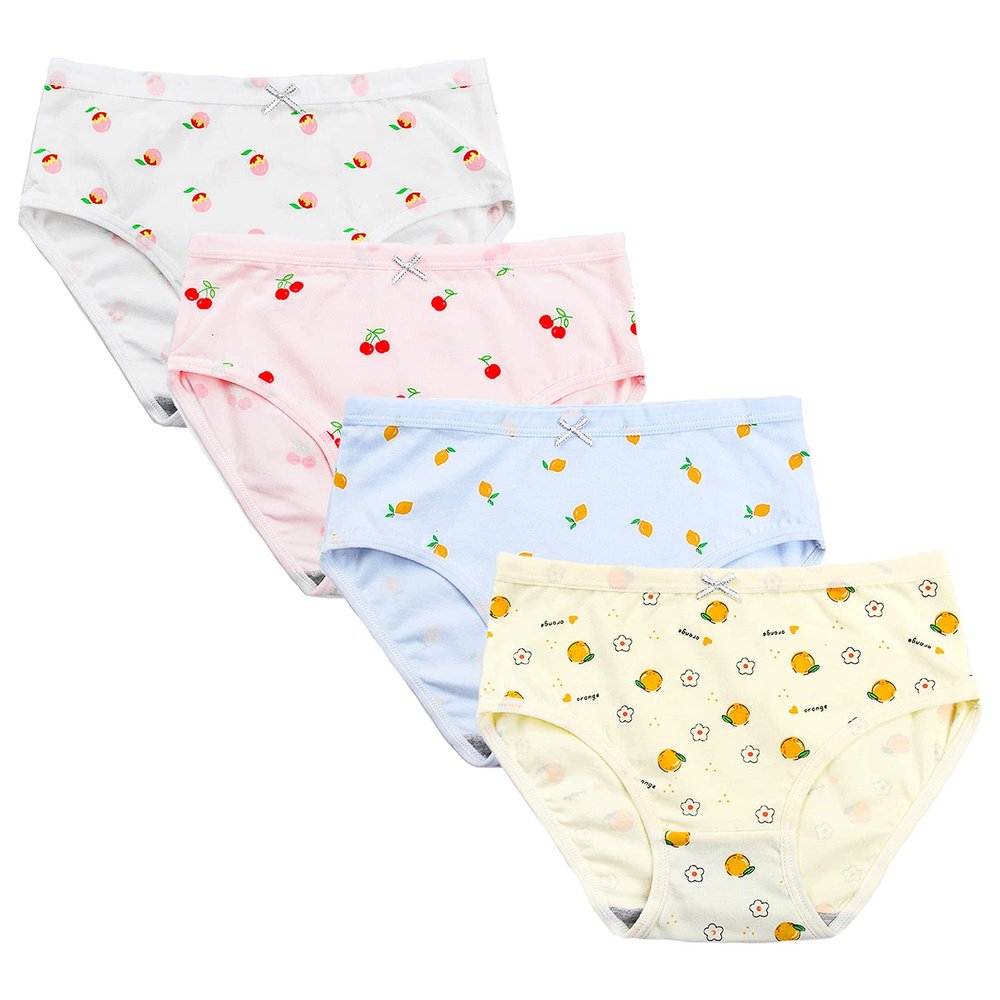 Girls' Soft Cotton Underwear Breathable Fruit Toddler Panties Pink Little Girls Flamingo Underwear Big Kids Undies Baby Girls'briefs (fruit, 6 Years)