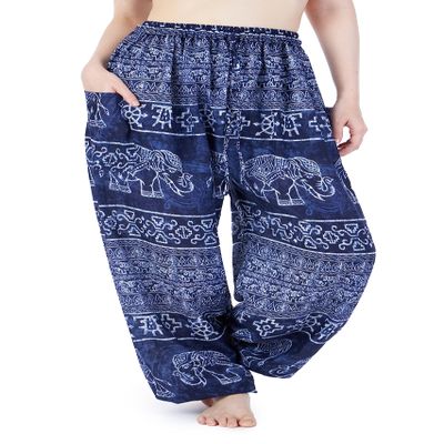 Lannaclothesdesign Women's Elephant Hippie Boho Yoga Harem Pants PJ