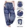 Lannaclothesdesign Women's Elephant Hippie Boho Yoga Harem Pants PJ view 3