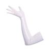 Ftshist Long Sexy Shiny Latex Elbow Length Gloves Patent Leather Long Arm Gloves for Women (White, 28'' L) view 3
