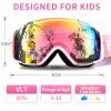Freela Ski Goggles Snowboard Snow Skiing Snowboarding Equipment Winter Snow Sport Glasses Goggles Anti-fog UV Protection Mirror Clear Goggles for Toddler Kids Girl Boy Youth Snowmobile Snowboard Gear view 4