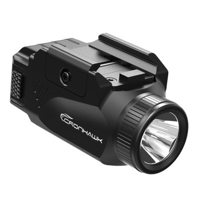 CRONHAWK 600 Lumens Gun Flashlight Compact Rail Mount Tactical Flashlight with Adjustable Rail with Strobe for Pistols Fits Picatinny MIL-STD-1913
