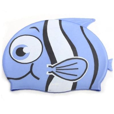 1pc Kids Swimming Cap Children Watersport Ear Protector Waterproof Cartoon Fish Diving Hat Elastic Silicone Swim Pool Caps for Boys Girls
