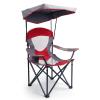 ALPHA CAMP Camp Chair with Shade Canopy Folding Camping Chair with Cup Holder and Carry Bag for Outdoor Camping Hiking Beach, Heavy Duty 300 LBS, Red view 1