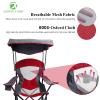 ALPHA CAMP Camp Chair with Shade Canopy Folding Camping Chair with Cup Holder and Carry Bag for Outdoor Camping Hiking Beach, Heavy Duty 300 LBS, Red view 4