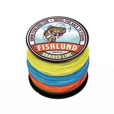 FISHLUND Braided Fishing Line, Strong, Smooth, Round, Sensitive, Test Pound Braided Line, Multicolor, 120 LB 547 Yards (500M) - 8 Strands