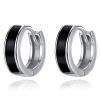 PRAYMOS Mens Earrings 925 Sterling Silver Black Small Huggie Hoop Earrings for Women Men Hypoallergenic -20mm view 1