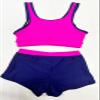 ZUYPSK Girls 2-Piece Athletic Leotard Tracksuit Sleeveless Tank Tops with Shorts Set Gymnastics Dance Sports Workout Outfts (Rose, 7-8) view 2