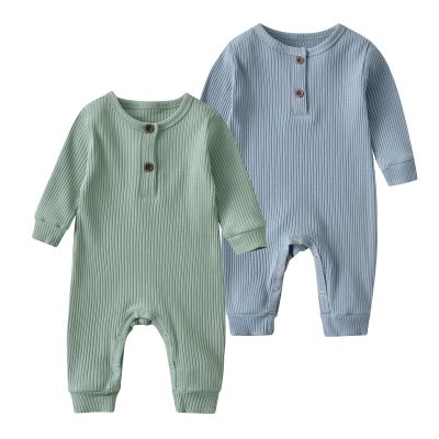 Baby Boy Girl 2 Pack Solid Romper Short/Long Sleeve One Piece Jumpsuits Clothes Sets (Blue & Light Green, 12-18 Months)