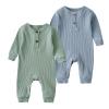 Baby Boy Girl 2 Pack Solid Romper Short/Long Sleeve One Piece Jumpsuits Clothes Sets (Blue & Light Green, 12-18 Months) view 1