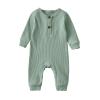 Baby Boy Girl 2 Pack Solid Romper Short/Long Sleeve One Piece Jumpsuits Clothes Sets (Blue & Light Green, 12-18 Months) view 2
