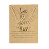 3Pcs Zodiac Gold Plated CZ Necklaces for Women Old English Necklace 12 Constellation Necklace Zodiac Sign Gifts for Women-Leo view 1