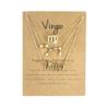 3Pcs Zodiac Gold Plated CZ Necklaces for Women Old English Necklace 12 Constellation Necklace Zodiac Sign Gifts for Women-Virgo view 1