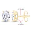1.00 Cttw 4 Prong Brilliant Round Cut White Cubic Zirconia Solitaire Stud Earrings In 14K Yellow Gold Post With 14K Yellow Gold Over Sterling Silver Push Back For Women view 2
