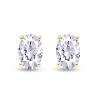 1.00 Cttw 4 Prong Brilliant Round Cut White Cubic Zirconia Solitaire Stud Earrings In 14K Yellow Gold Post With 14K Yellow Gold Over Sterling Silver Push Back For Women view 3