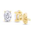 1.00 Cttw 4 Prong Brilliant Round Cut White Cubic Zirconia Solitaire Stud Earrings In 14K Yellow Gold Post With 14K Yellow Gold Over Sterling Silver Push Back For Women view 4