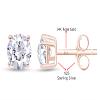 1.00 Cttw 4 Prong Brilliant Round Cut White Cubic Zirconia Solitaire Stud Earrings In 14K Rose Gold Post With 14K Rose Gold Over Sterling Silver Push Back For Women view 2