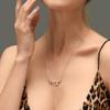 3Pcs Zodiac Gold Plated CZ Necklaces for Women Old English Necklace 12 Constellation Necklace Zodiac Sign Gifts for Women-Capricorn view 2