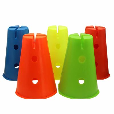 Agility Training Cone Pack of 10 Colored Plastic Sports Cones, Indoor Kindergarten Sensory Integration Training Agility Obstacle Cone