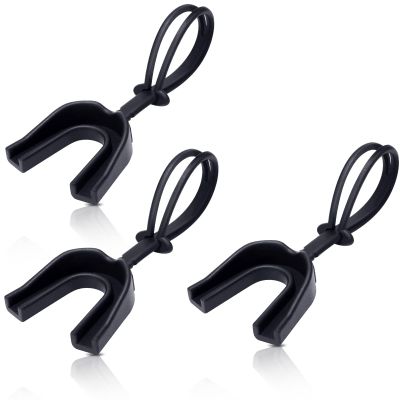 TOODOO 3 Pcs Youth Mouth Guard with Strap - Soft Mouthpiece for Lacrosse, Basketball, Martial Arts, Hockey (Black)