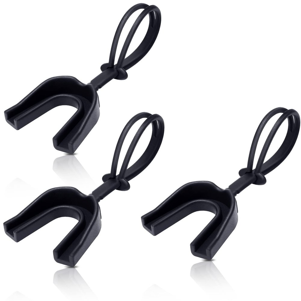 TOODOO 3 Pcs Youth Mouth Guard with Strap - Soft Mouthpiece for Lacrosse, Basketball, Martial Arts, Hockey (Black)