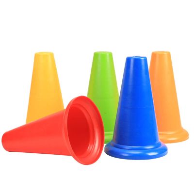 Agility Training Cone Colored Plastic Agile Sports Cones, Obstacle Cone for Football, Roller Skating, Parent-Child Games 24x38cm (Color : Yellow, Size : 10pcs)