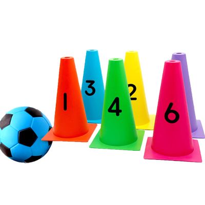 Agility Training Cone Color Training Exercise Cones, 1-6 Digital Suit Agility Obstacle Cone, Kindergarten Activity Cone18x30cm