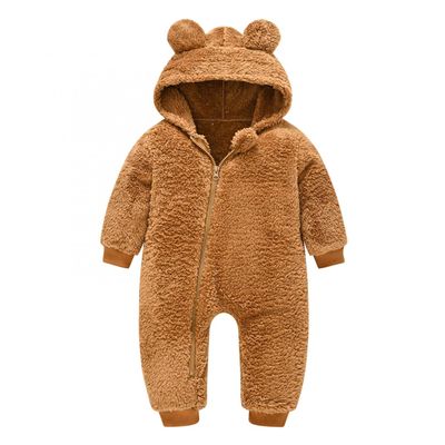 Digood Girls Hooded Coat Infant Newborn Baby Boys Bear Warm Thick Snowsuit Hooded Coat Jumpsuit Kids Cotton Outwear(Brown,18-24 Months)