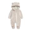 Digood Girls Hooded Coat Newborn Baby Boy Jacket Fleece Hooded Footed Coat Outerwear Romper Jumpsuit Snow Wear Clothes(Beige,6-9 Months) view 1