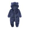 Digood Girls Hooded Coat Newborn Baby Boy Jacket Fleece Hooded Footed Coat Outerwear Romper Jumpsuit Cotton Padded Coat(Navy,6-9 Months) view 1