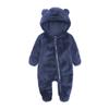 Digood Girls Hooded Coat Newborn Baby Boy Jacket Fleece Hooded Footed Coat Outerwear Romper Jumpsuit Cotton Padded Coat(Navy,6-9 Months) view 3