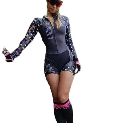 CYTSH Triathlon Women's Cycling Jersey Long Sleeve Cycling Summer Suit Outdoor Sports Ladies Jumpsuit (Color : 6, Size : Medium)