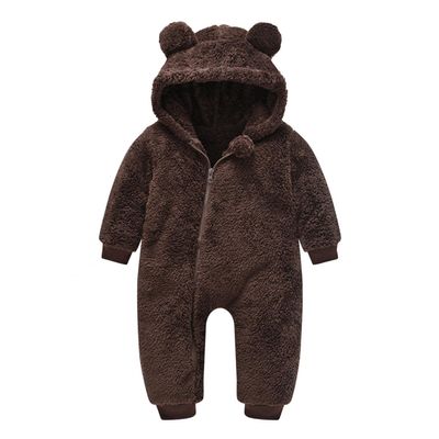 Digood Girls Hooded Coat Infant Newborn Baby Boys Bear Warm Thick Snowsuit Hooded Coat Jumpsuit Fall Winter Jacket(Coffee,18-24 Months)