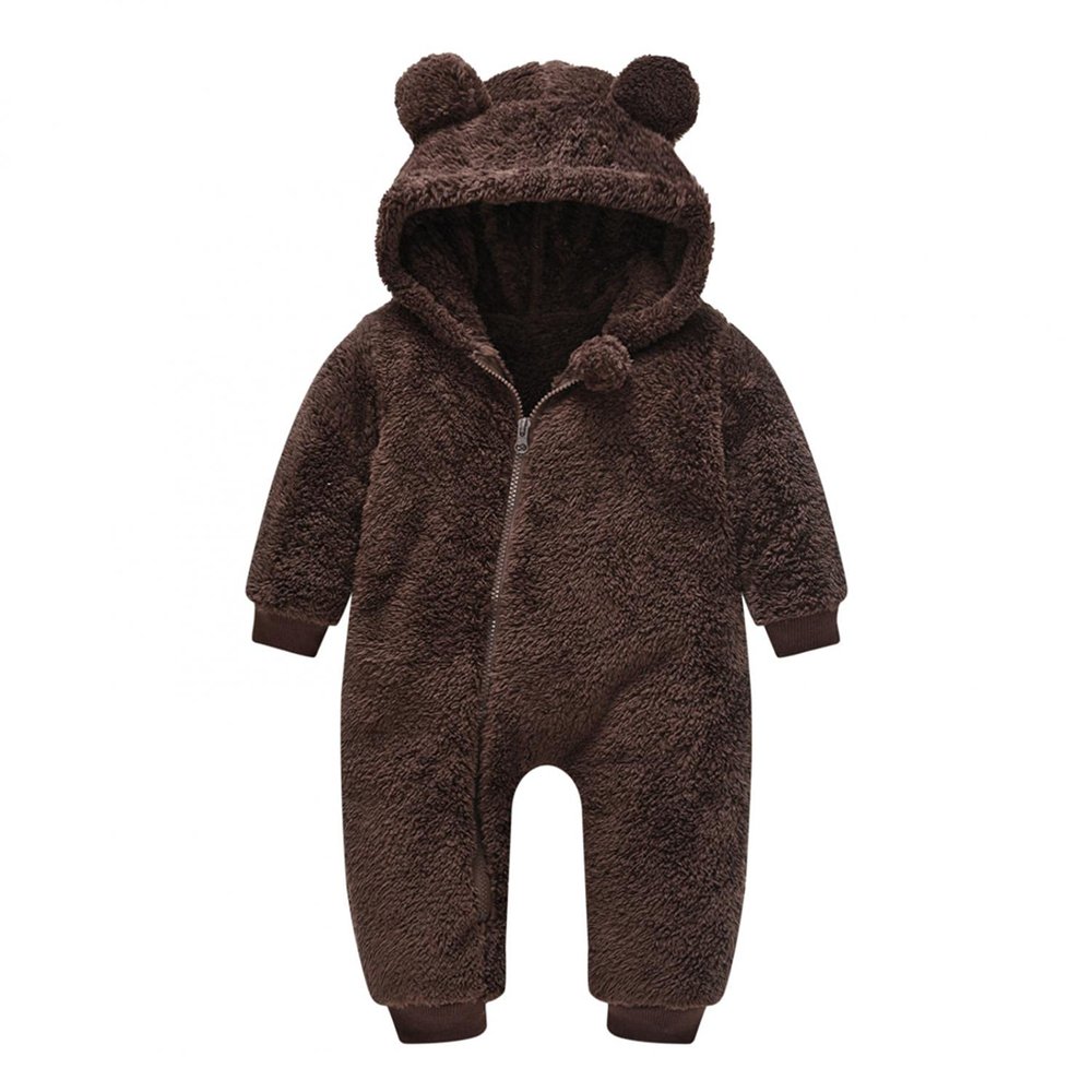 Digood Girls Hooded Coat Infant Newborn Baby Boys Bear Warm Thick Snowsuit Hooded Coat Jumpsuit Fall Winter Jacket(Coffee,18-24 Months)