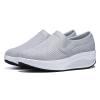 oiangi Women Wedge Shoes Breathable Mesh Sneakers Slip On Comfort Walking Shoes Fashion Casual Solid Color Round Toe Non-Slip Platform Sports Shoes Grey view 3