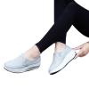 oiangi Women Wedge Shoes Breathable Mesh Sneakers Slip On Comfort Walking Shoes Fashion Casual Solid Color Round Toe Non-Slip Platform Sports Shoes Grey view 4