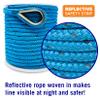 Better Boat Premium Anchor Rope, 100 Ft Double Braided White Nylon Marine Line, Reflective 3/8 Inch Reel for Anchors and Boats - Blue view 2