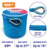 Better Boat Premium Anchor Rope, 100 Ft Double Braided White Nylon Marine Line, Reflective 3/8 Inch Reel for Anchors and Boats - Blue view 3