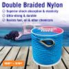 Better Boat Premium Anchor Rope, 100 Ft Double Braided White Nylon Marine Line, Reflective 3/8 Inch Reel for Anchors and Boats - Blue view 4