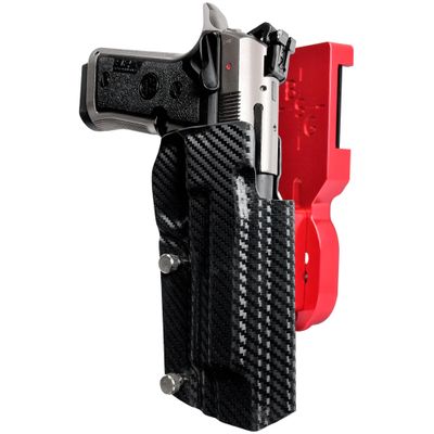 Pro Heavy Duty Competition Holster fits Beretta 92X Performance (Right-Hand Draw, Red/Carbon Fiber)