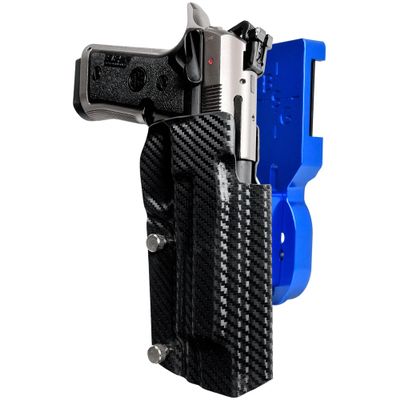 Pro Heavy Duty Competition Holster fits Beretta 92X Performance (Right-Hand Draw, Blue/Carbon Fiber)