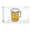 AGAS Beer Mug Novelty Boat Flag - 12 x 18 inch - Double Sided Printed 200D Nylon - Solid Brass Eyelets Canvas Heading - Vivid Colors Fade Proof - Beer Mug Funny Boat Nautical Flag view 1