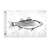 AGAS Striped Bass Novelty Boat Flag - 12 x 18 inch - Double Sided Printed 200D Nylon - Solid Brass Eyelets Canvas Heading - Vivid Colors Fade Proof - Striped Bass Funny Boat Nautical Flag view 1