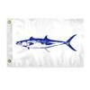 AGAS King Mackerel Novelty Boat Flag - 12 x 18 inch - Double Sided Printed 200D Nylon - Solid Brass Eyelets Canvas Heading - Vivid Colors Fade Proof - King Mackerel Funny Boat Nautical Flag view 1