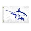 AGAS Blue Marlin Novelty Boat Flag - 12 x 18 inch - Double Sided Printed 200D Nylon - Solid Brass Eyelets Canvas Heading - Vivid Colors Fade Proof - Blue Marlin Funny Boat Nautical Flag view 1